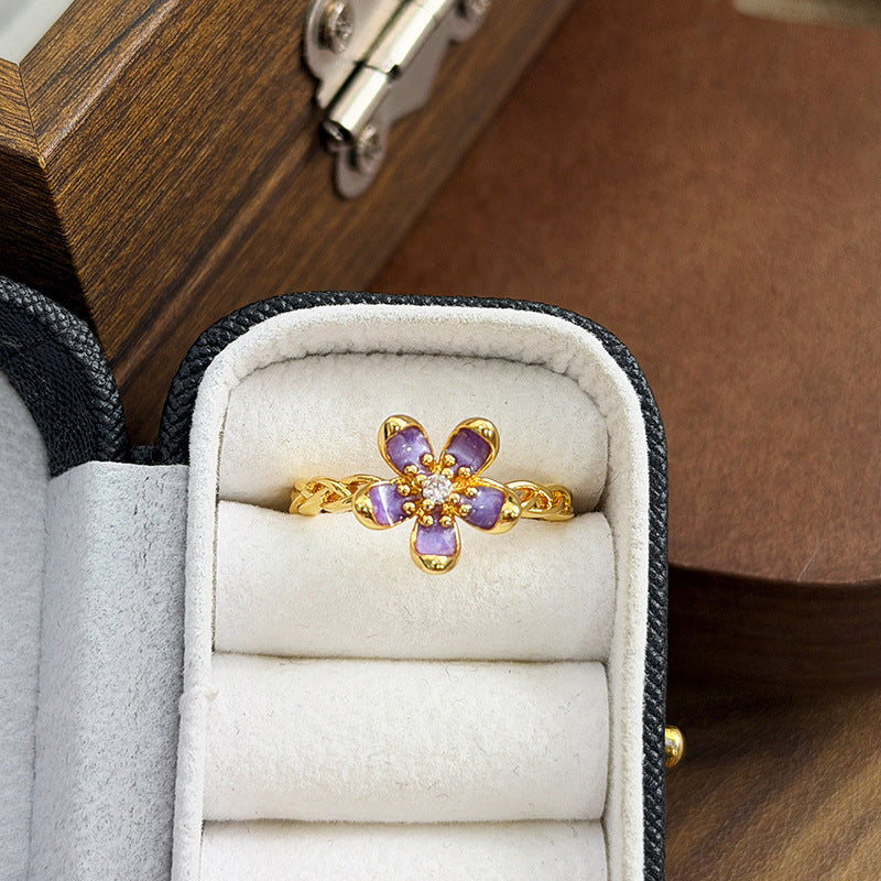 Hipster Style Super Fairy Enamel Purple Rings