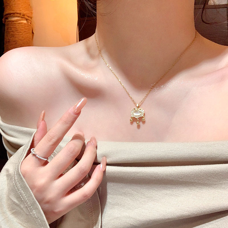 Women's Chinese Style National Safety Lock Light Luxury Micro Inlaid Necklaces