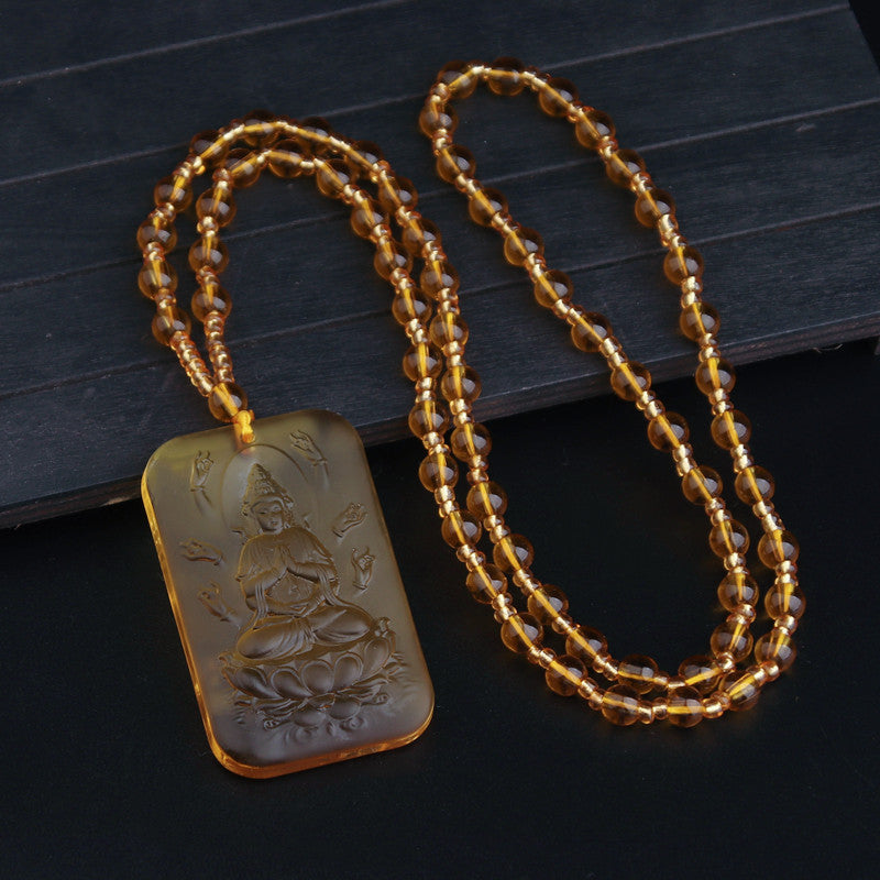 Women's & Men's Knot Ancient French Glaze Buddha Amitabha Pendants