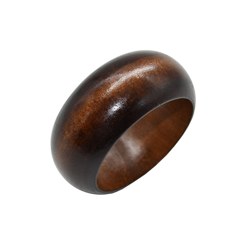 Simple Wooden Wide Korean Style Fashionable Retro Ethnic Bracelet