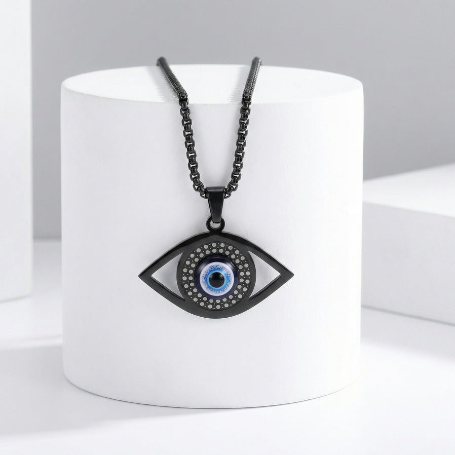 Evil Blue Eyes Stainless Steel Turkish Pendant
