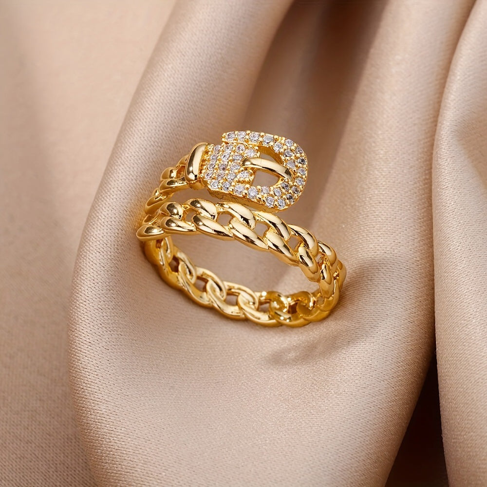 Women's Advanced Hollow Chain Open Nordic Style Rings