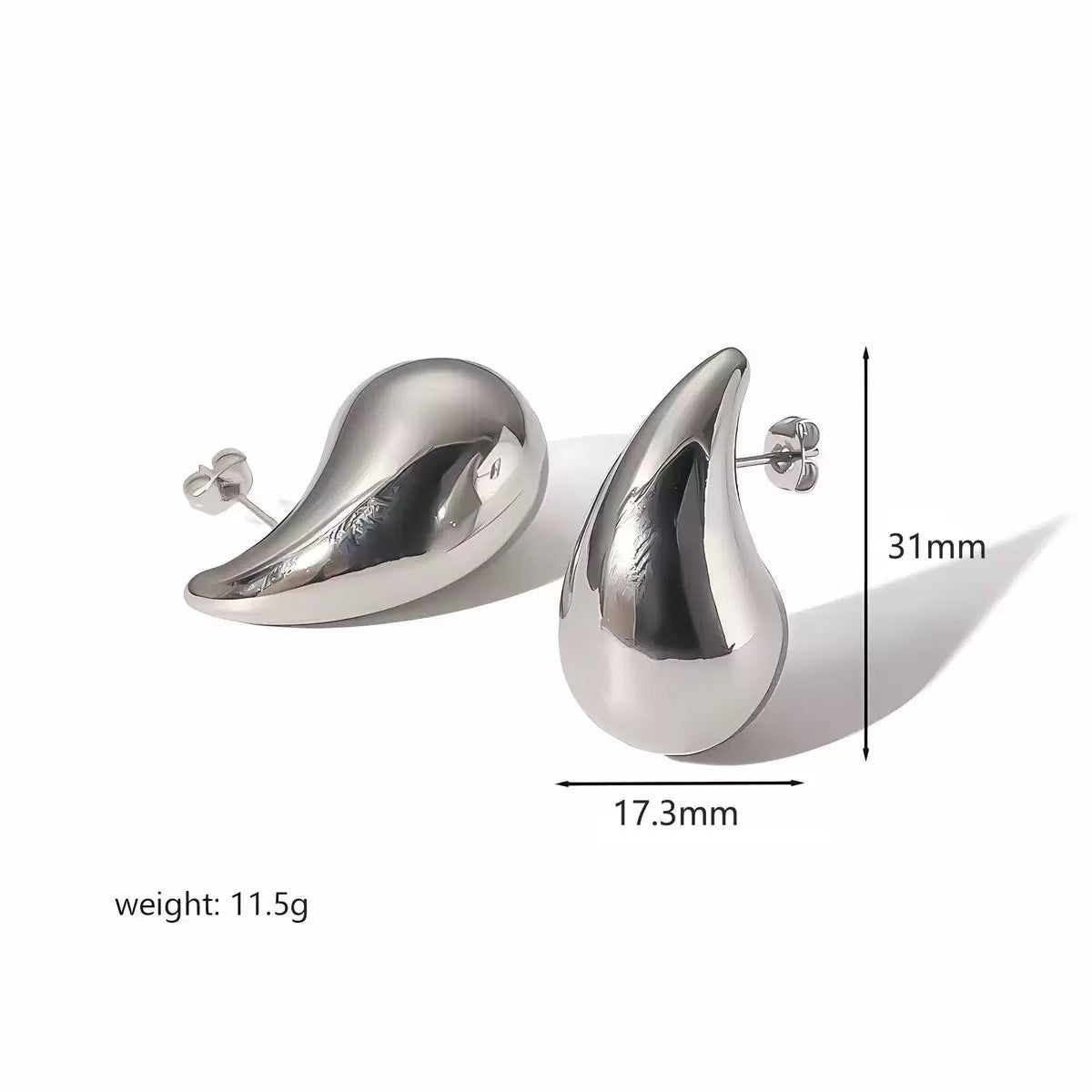 Choice Drop-shaped Stainless Steel Hollow Ear Cold Style Unique Temperament Stud Earrings
