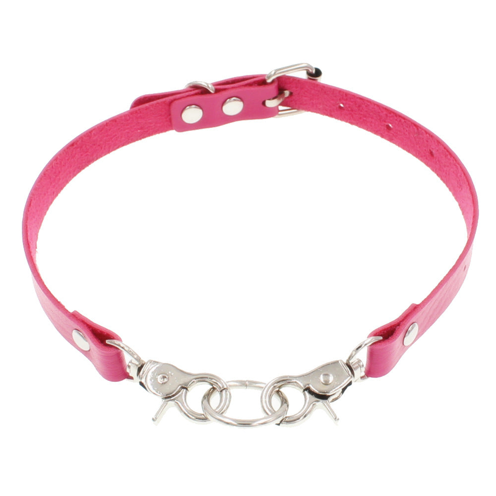Simple Leather Buckle Collar Fashion Punk Necklaces