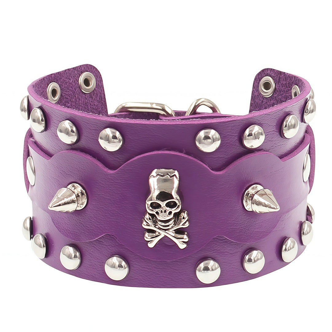 Leather Fashion Gothic Skull Punk Rivet Retro Bracelet