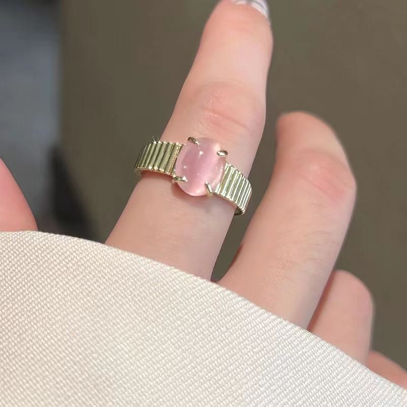 Graceful Versatile Opening Female Light Luxury Minority Design Sense Rings