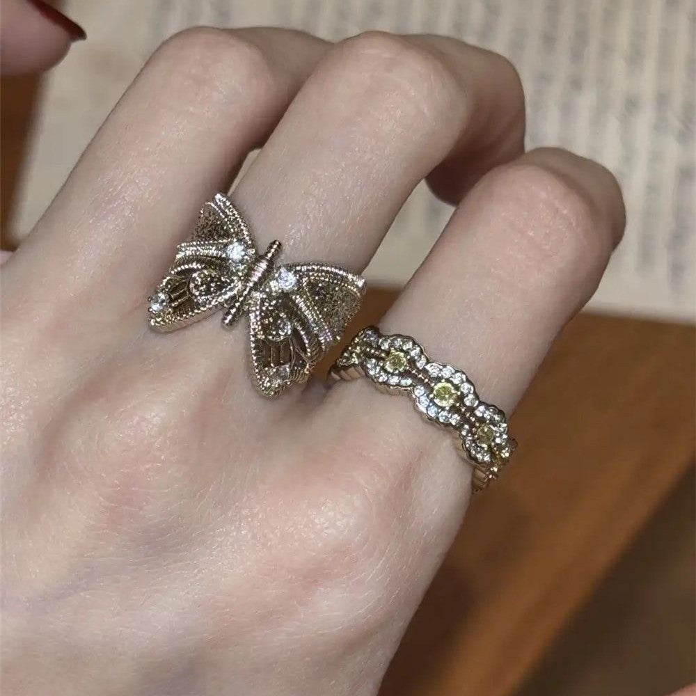 Golden Butterfly Retro Minority Design Sense Rings