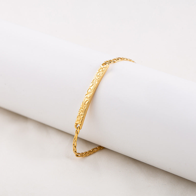 Retro Minority Titanium Steel Gold-plated Chain Vine Bracelets