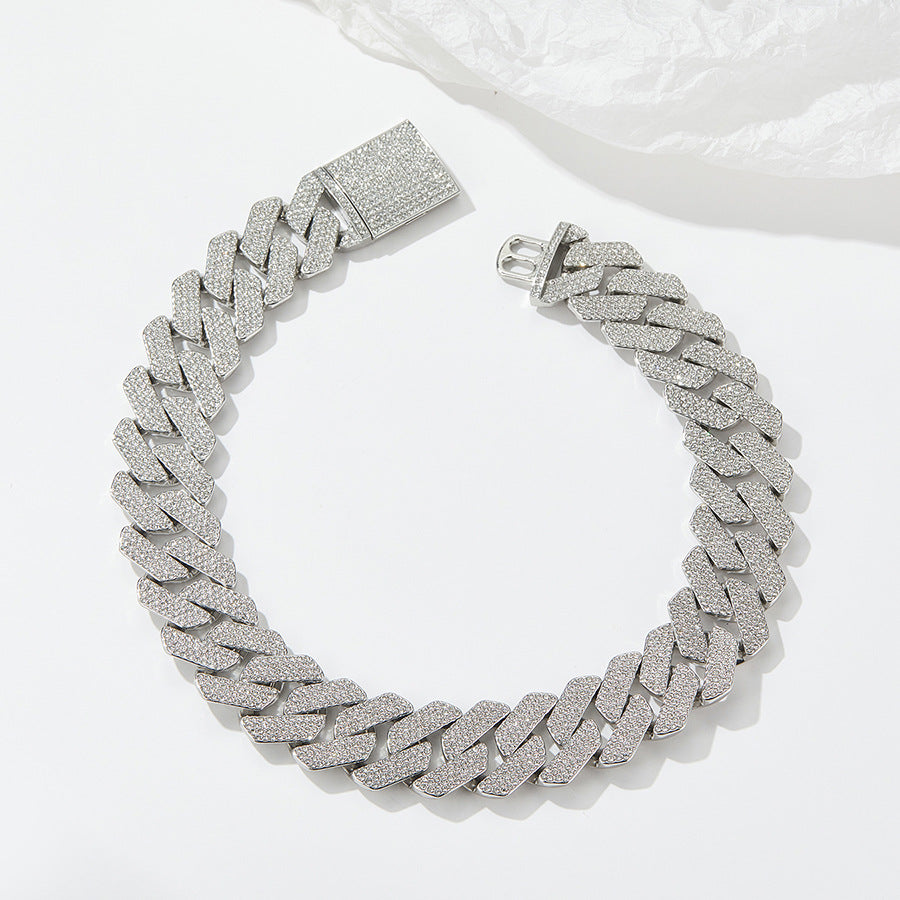 Men's Drill Exaggerated Rhombus Hip Hop Cuban Link Chain Necklace