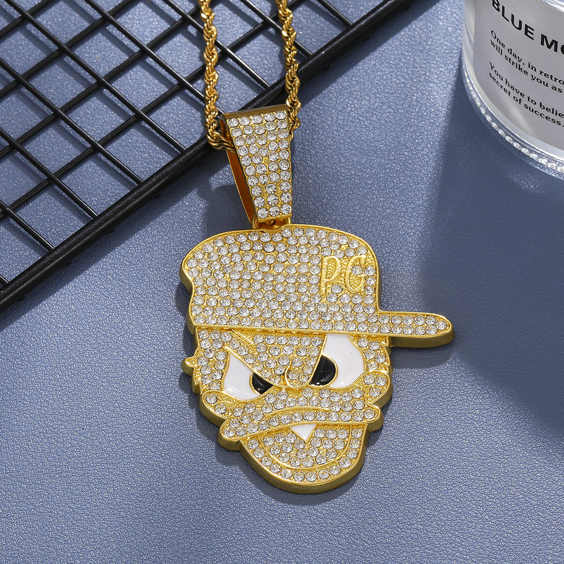 Style Full Diamond Baseball Cartoon Character Street Trend Necklaces
