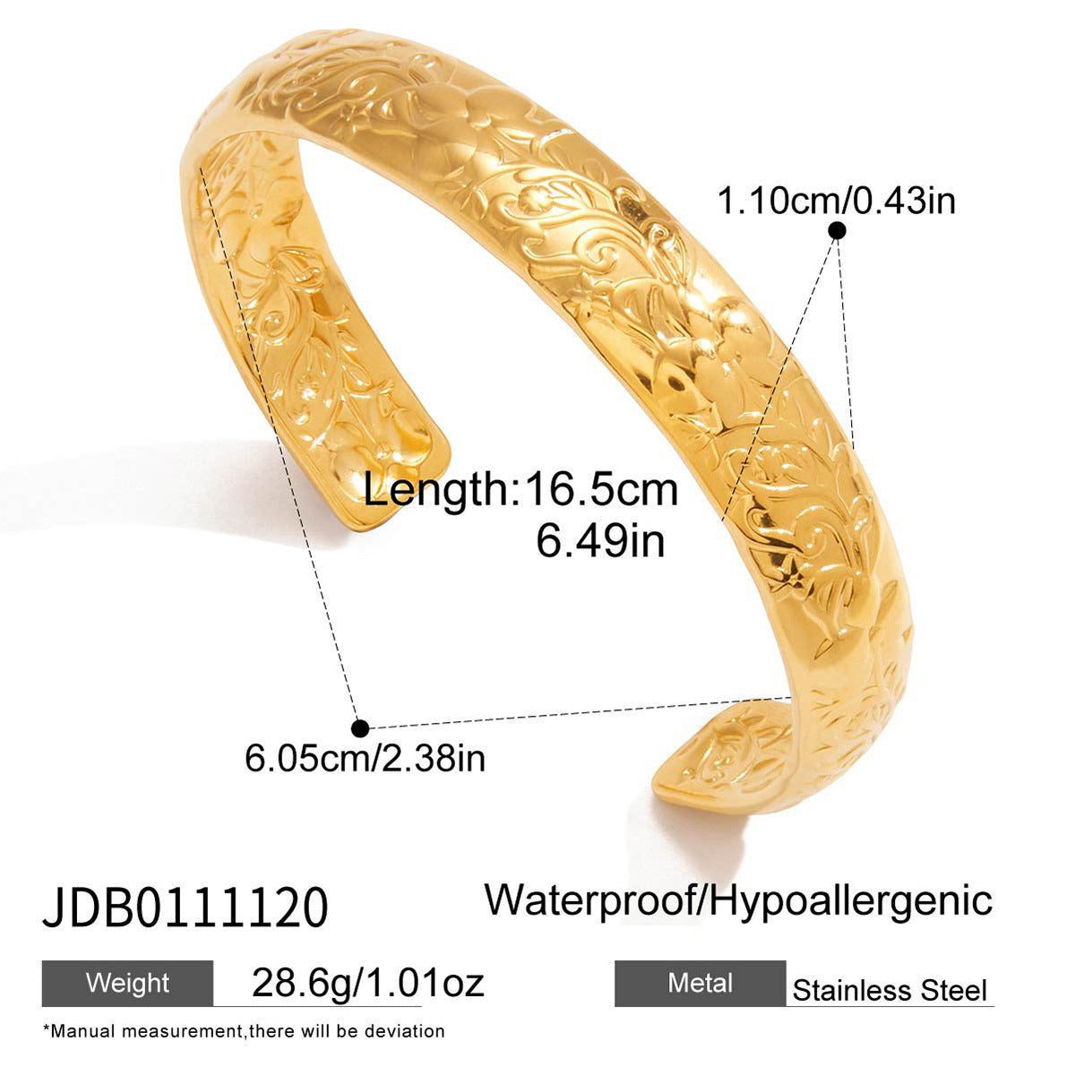Zircon Stainless Steel Environmental Protection Gold Bracelet