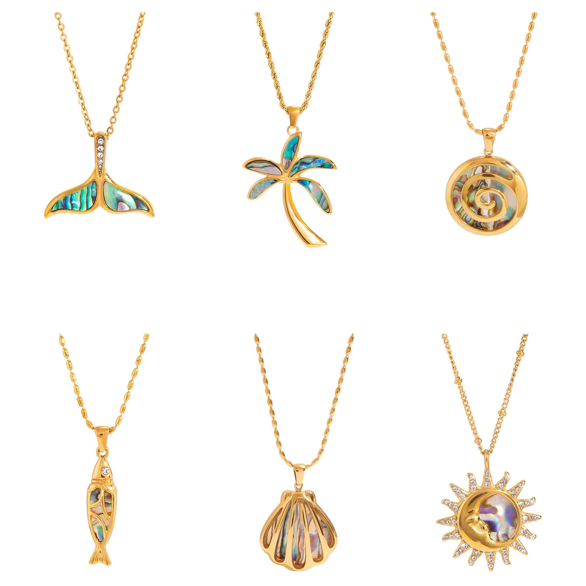 Titanium Steel Clavicle Chain Seaside Vacation Style Necklace