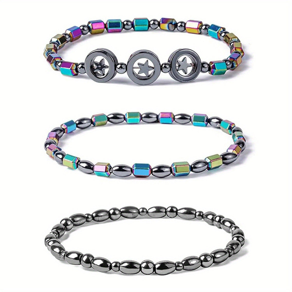 Women's Yoga Magnet Natural Stone Haematite Bracelet