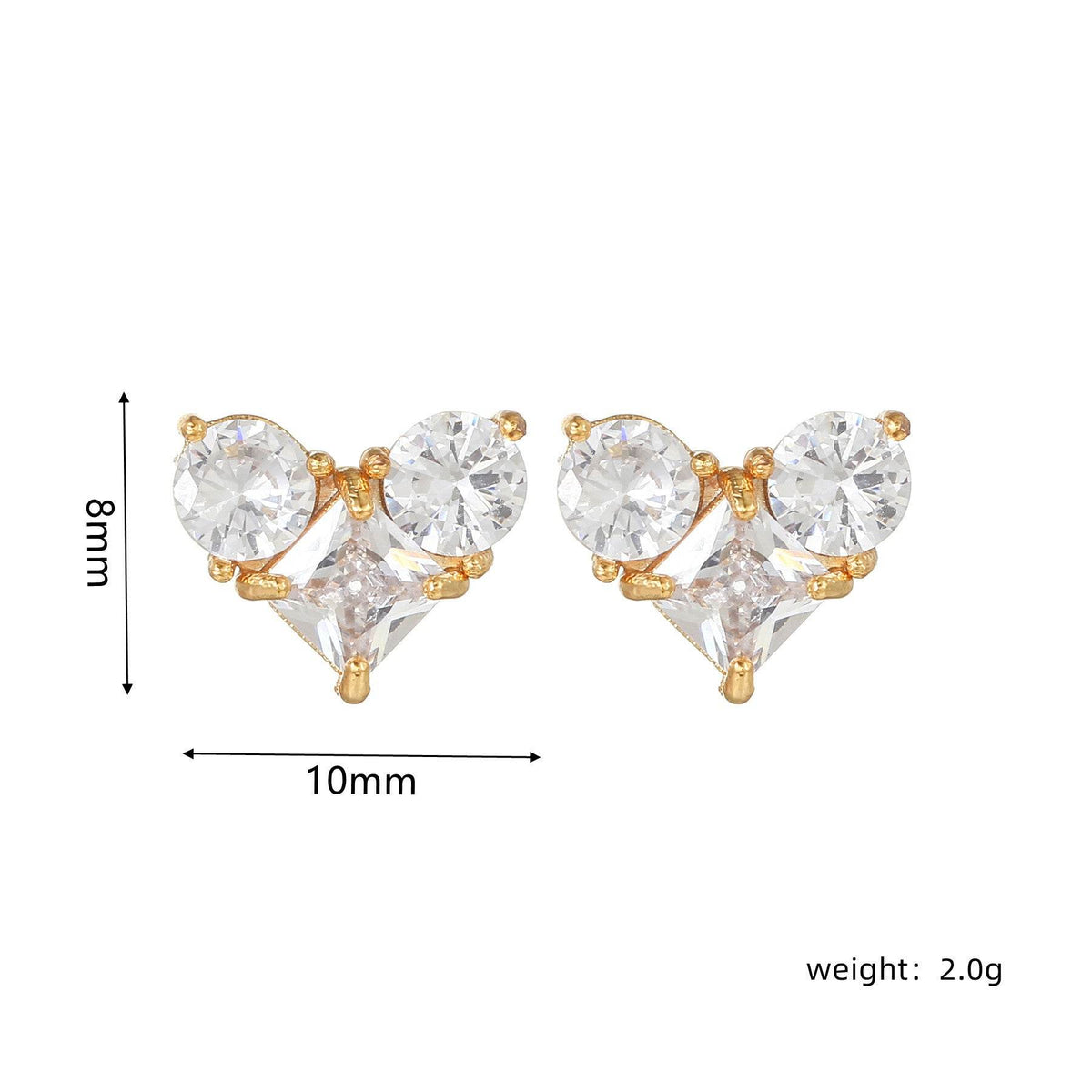 16 Pairs Pink Heart Stud Hoop Huggies Drop Earrings Set, 18K Gold Plated Stacking CZ & Pearl Designs, Planet Snowflake Moon Star | Cubic Zirconia
