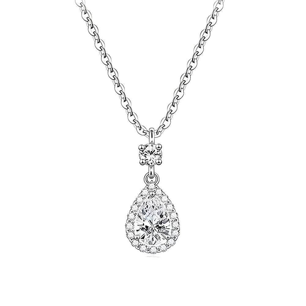 Women's Titanium Steel Water Drop Light Luxury Niche Zircon Necklaces