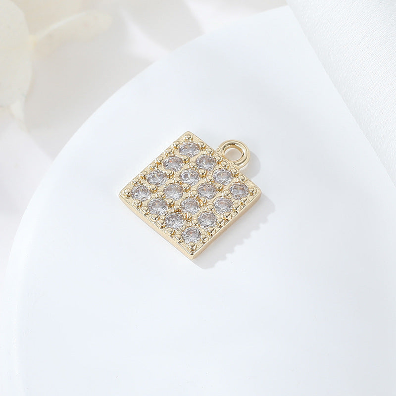 Copper Plating Zircon Small Cute Fishtail Pendants