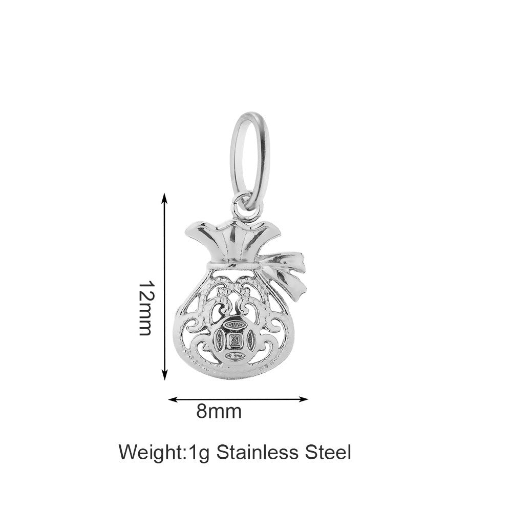 Vacuum Plating White Zirconium Four-leaf Clover Purse More Than Asterism Pendant