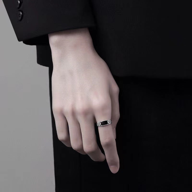 Men's Light Luxury Minority High-grade Exquisite Cold Style Drip Glazed Rings