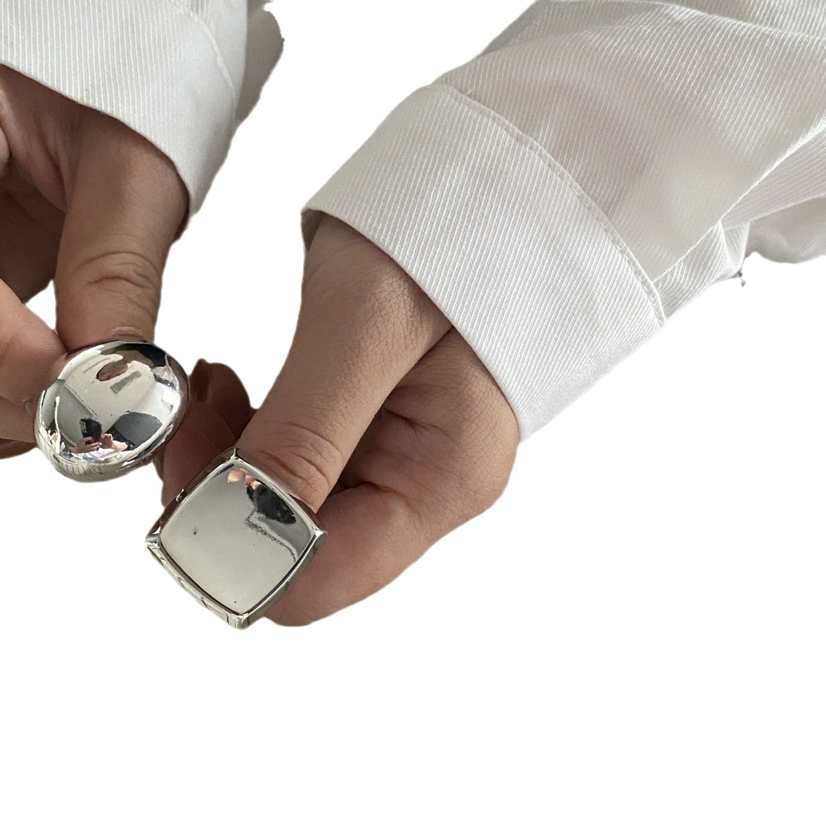 French Style Metal Advanced Sensitive Surface Design Rings