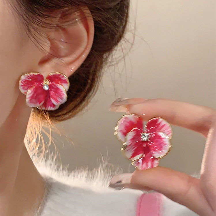 Women's Crystal Butterfly Elegant High-grade Sier Needle Light Luxury Earrings