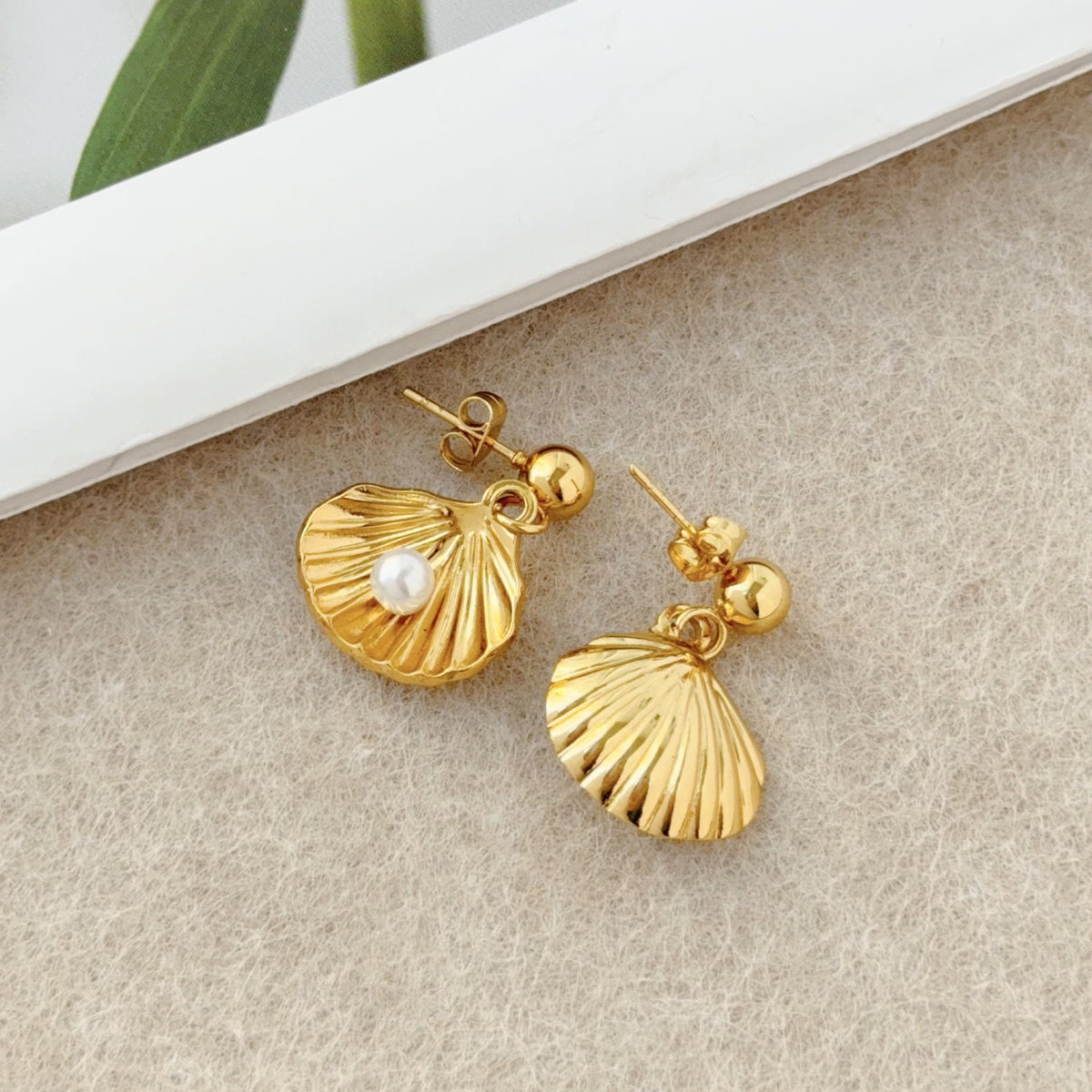Fashion Stainless Steel Vacation Style Shell-shaped Earrings