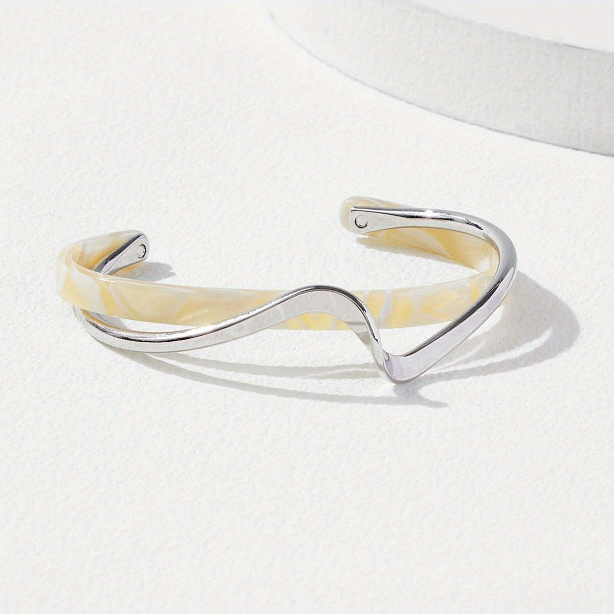 Metallic Striped Geometric Cross Flowers Openings Niche Exaggerated High Bracelet