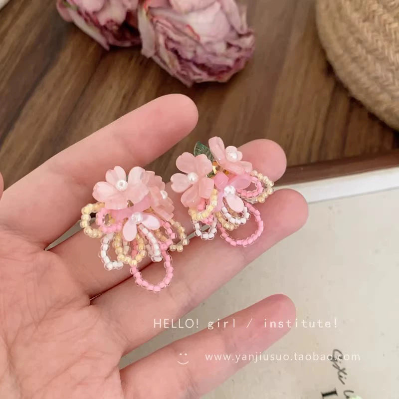 Flower Female Seaside Vacation Dopamine Fashion Temperament Earrings