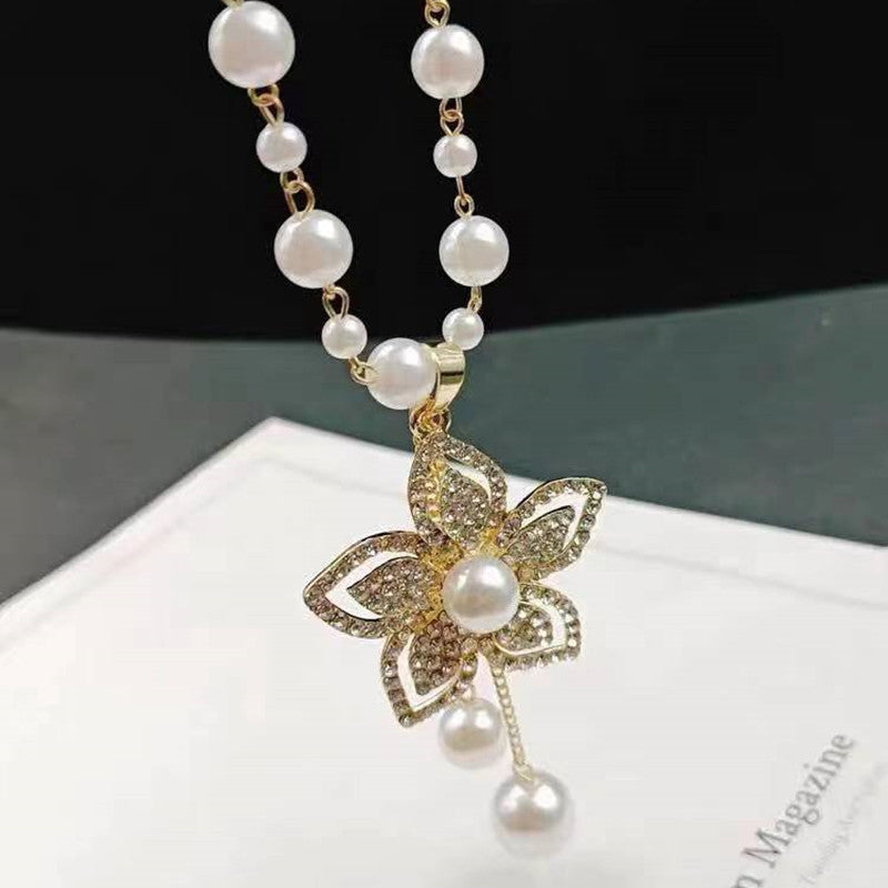 Women's Pearl Sweater Chain Long Design Niche Necklaces