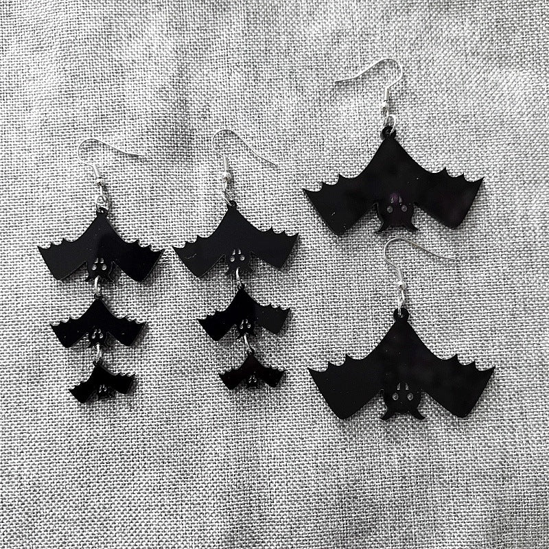 Fashion Personalized Design Black Acrylic Halloween Stud Earrings