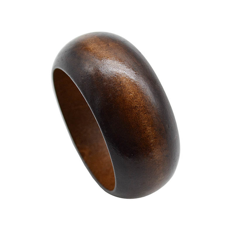 Simple Wooden Wide Korean Style Fashionable Retro Ethnic Bracelet