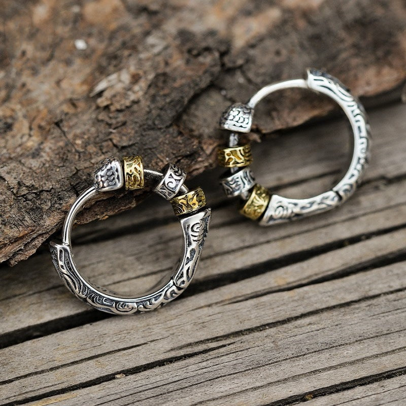 Men's Sense Siering Pu Handsome Ear Boys Niche Single Rings