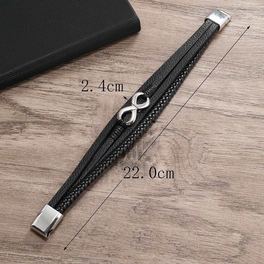 Comfortable Popular Men's Alloy Decorative Hand-woven Bracelets