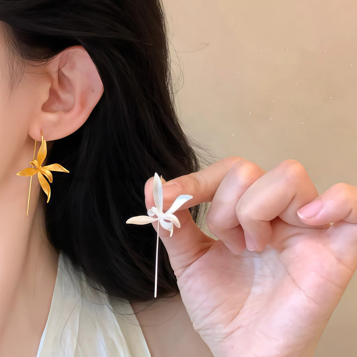 Women's Chinese Orchid Exquisite Light Luxury Unique Design Flower Niche Temperament Earrings