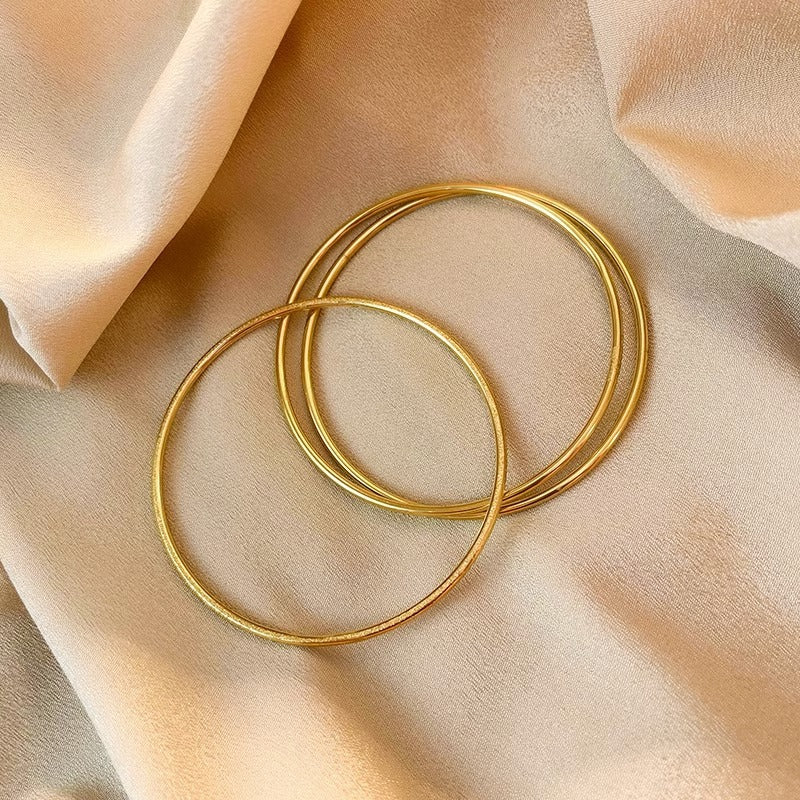 Women's Style Trendy Titanium Steel No Fading Gold Simple Bracelet