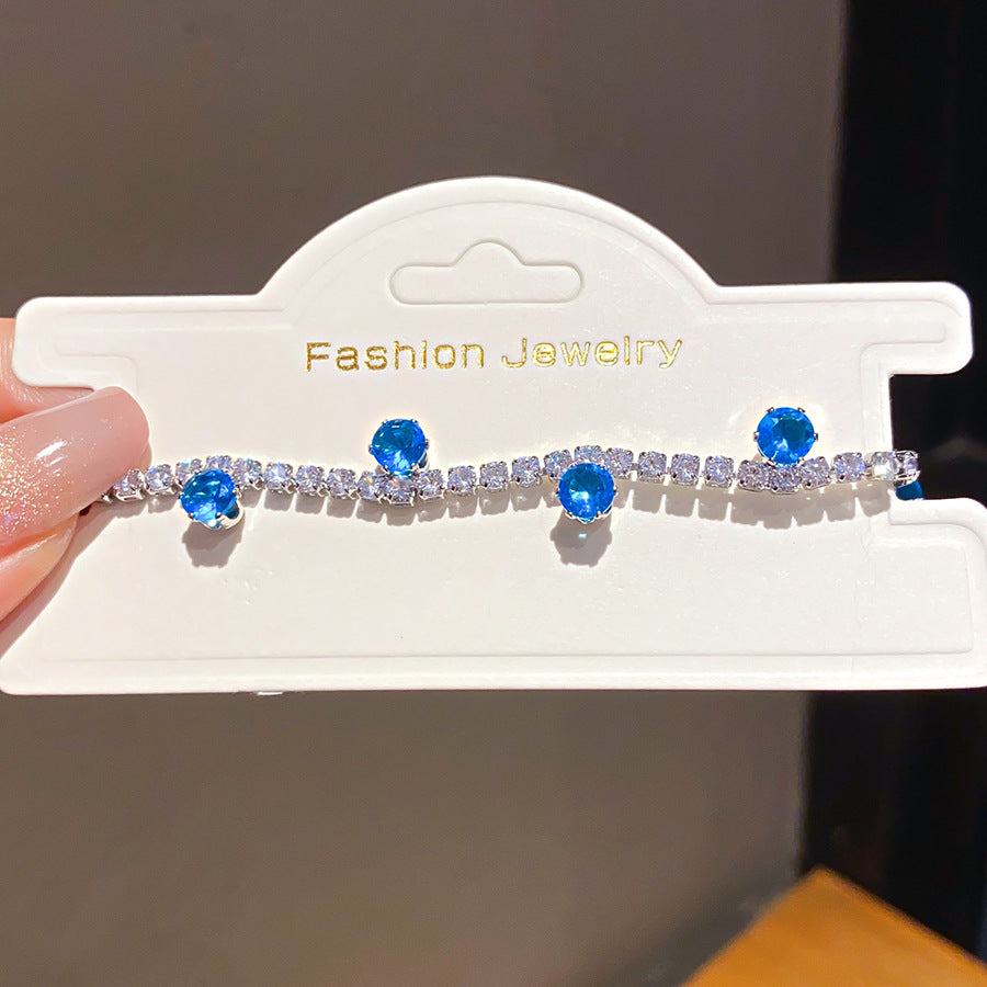 Zircon Round Simple Fashion Buckle Unique Design Fashionable Exquisite Light Bracelets