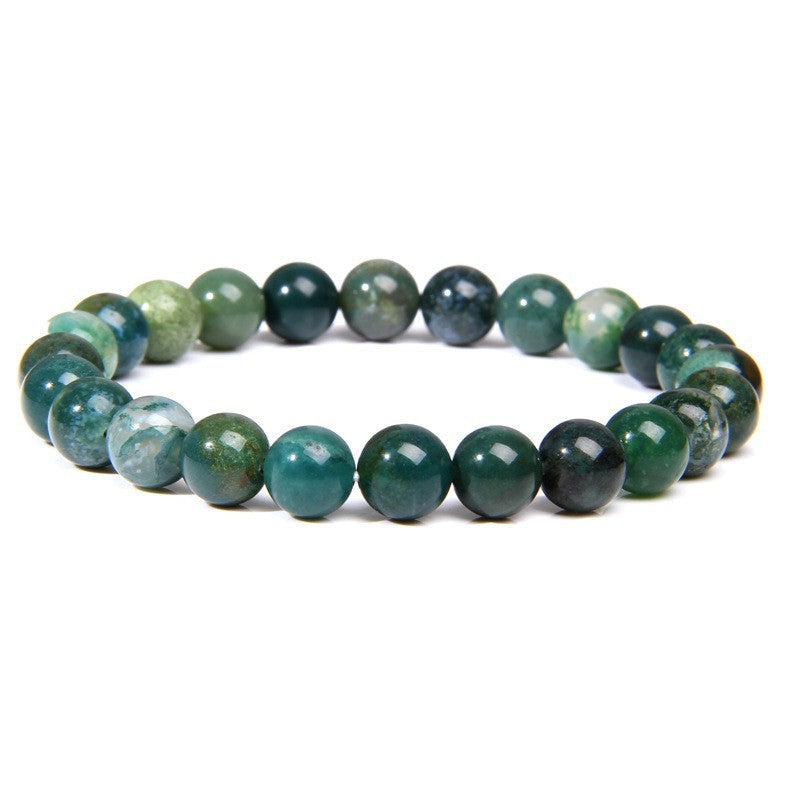 Men's Natural Stone Beads White Turquoise Elastic Bracelets