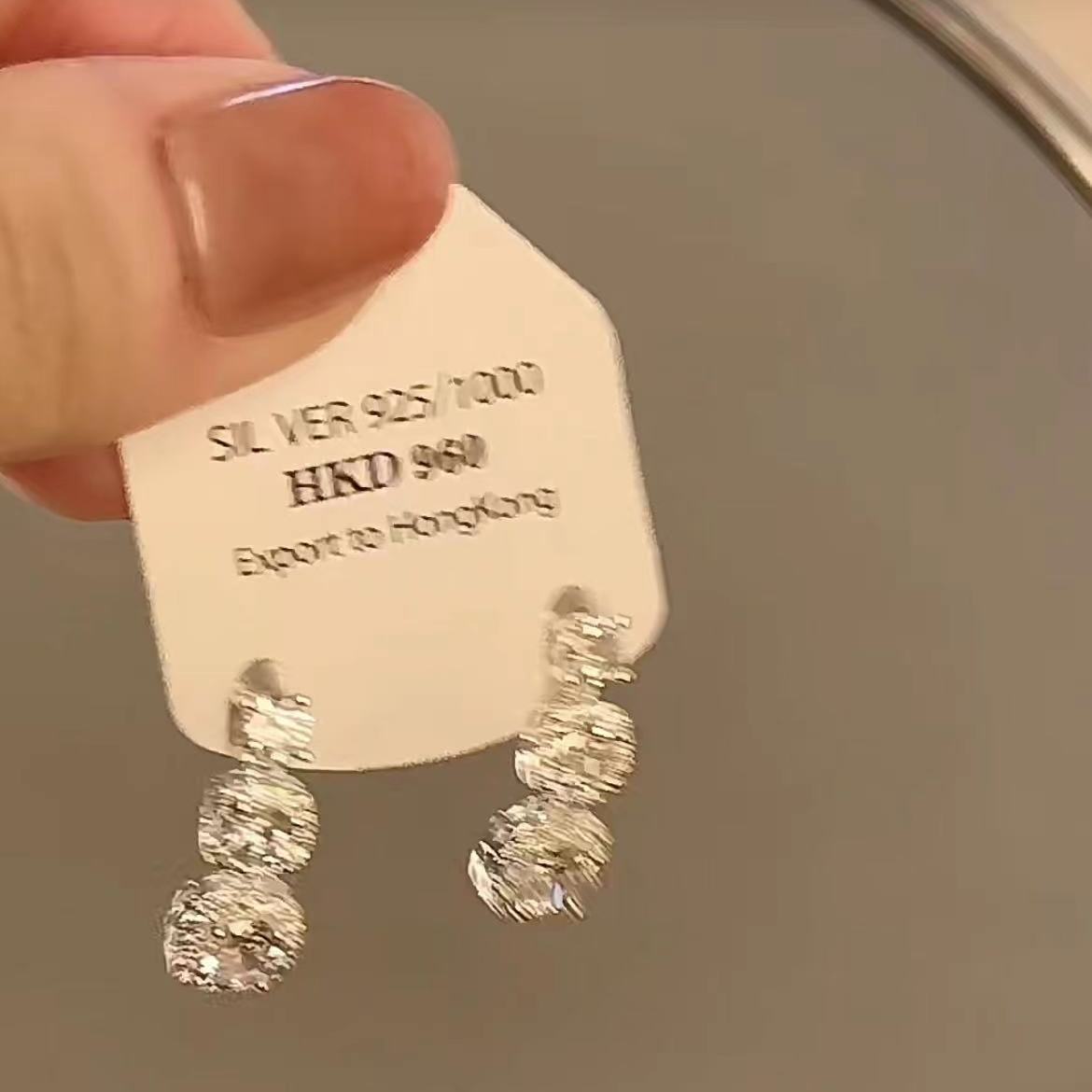 Women's Zircon Geometric Super Flash Light Luxury Minority Square Earrings