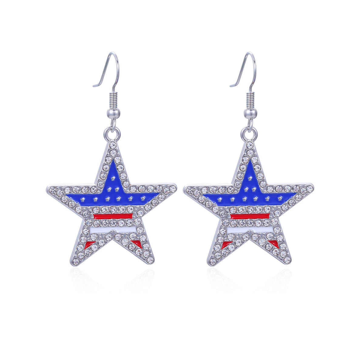 Alloy Dripping Oil Stars Stripes National Rings