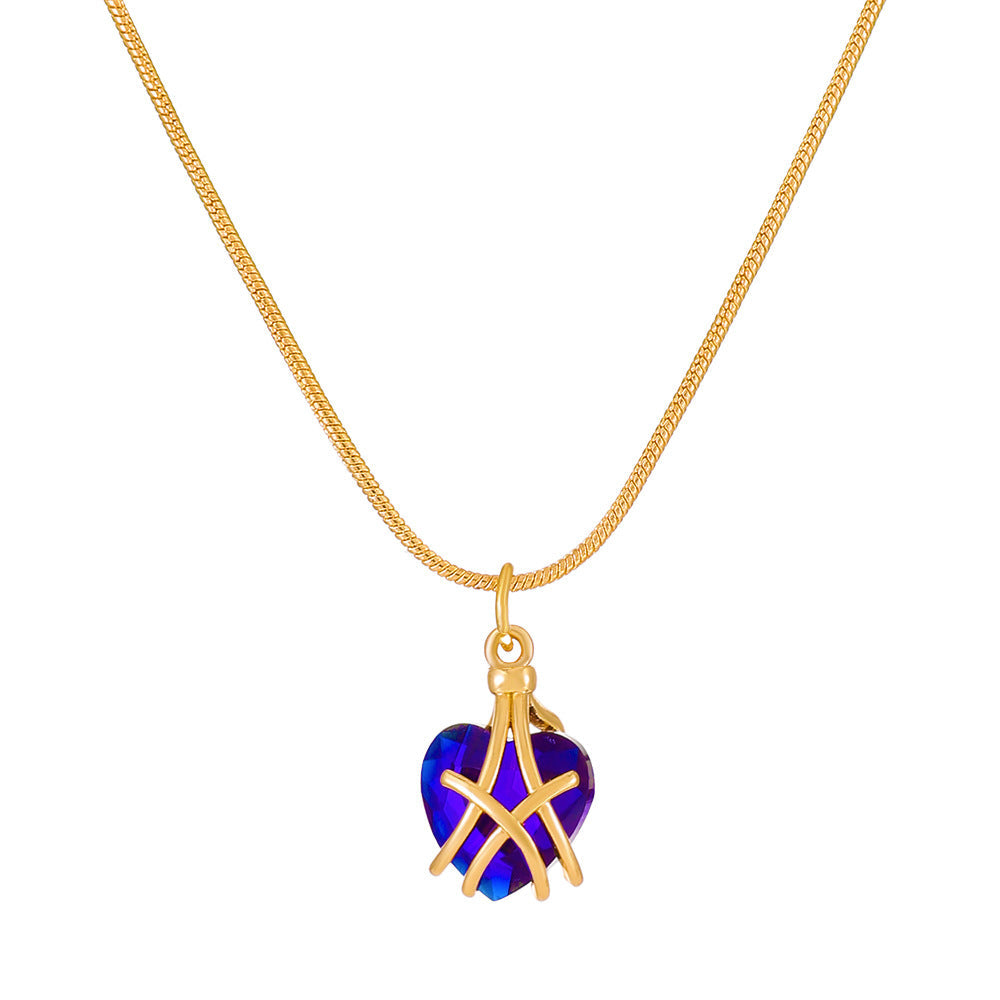 Barbie Diamond Castle Love Female Fashion Sweet Heart-shaped Collarbone Necklaces
