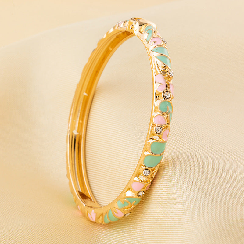Cloisonne Light Luxury Palace Style Enamel Drop Oil Flower Series Bracelets