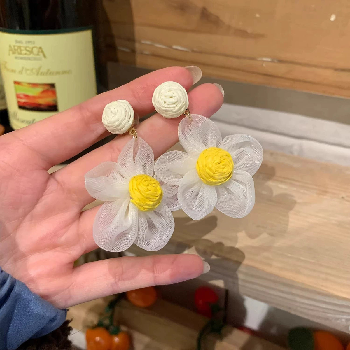 Flower Female Seaside Vacation Dopamine Fashion Temperament Earrings