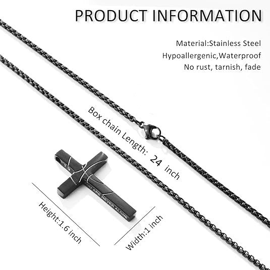 Men's Basketball Cross Double-sided Lettering Inspirational Scripture Personalized Necklace