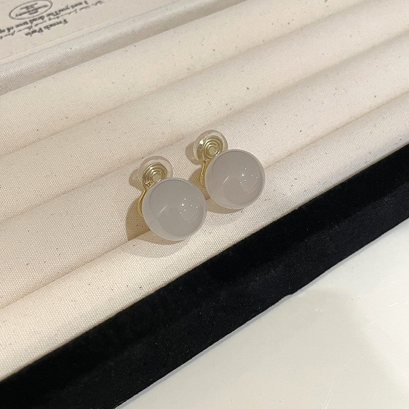Women's Jelly Green Round Beads Resin Summer Earrings
