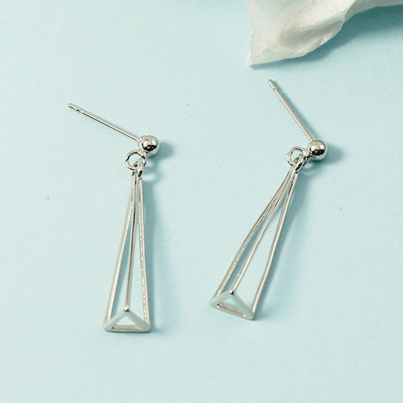 Geometric Triangle Trendy Niche Design Simple Exquisite Super Fairy Short Stud Earrings