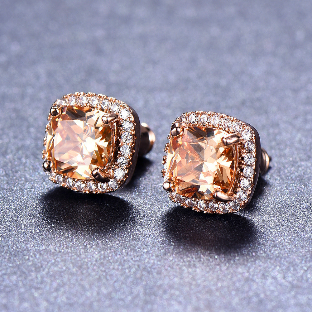 Korean Style Fashion Ear Clips Diamond Full Rhinestone Zircon Earrings