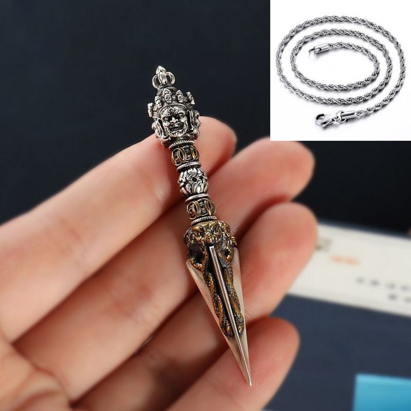 Nepal Tibetan Sterling Sier Vajra Diamond Necklaces