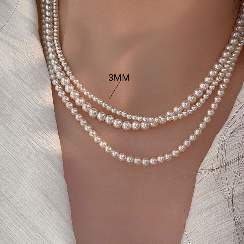 Women's Sier High Quality Perfect Circle Pearl Necklaces