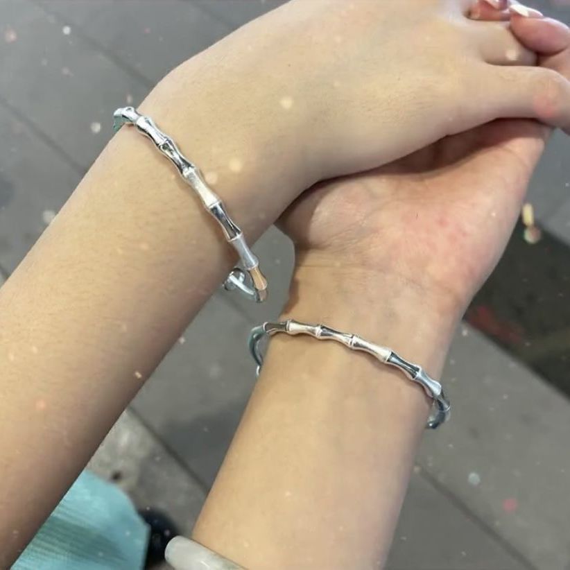Glazed Surface Matte Bamboo Female Retro Bracelets