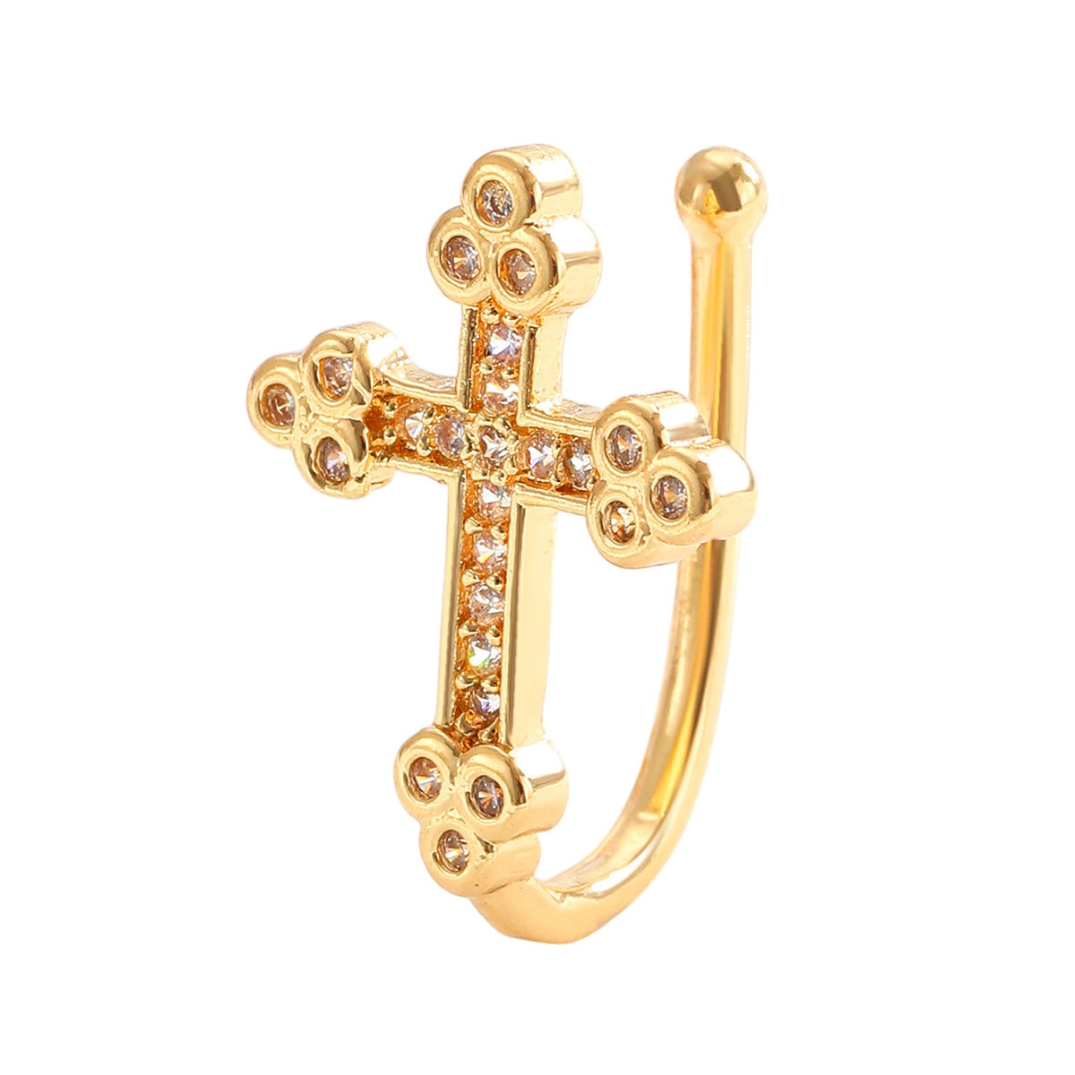 Luxury Fashion Copper Inlaid Zircon No Piercing Female Geometric Painless Ear Clip