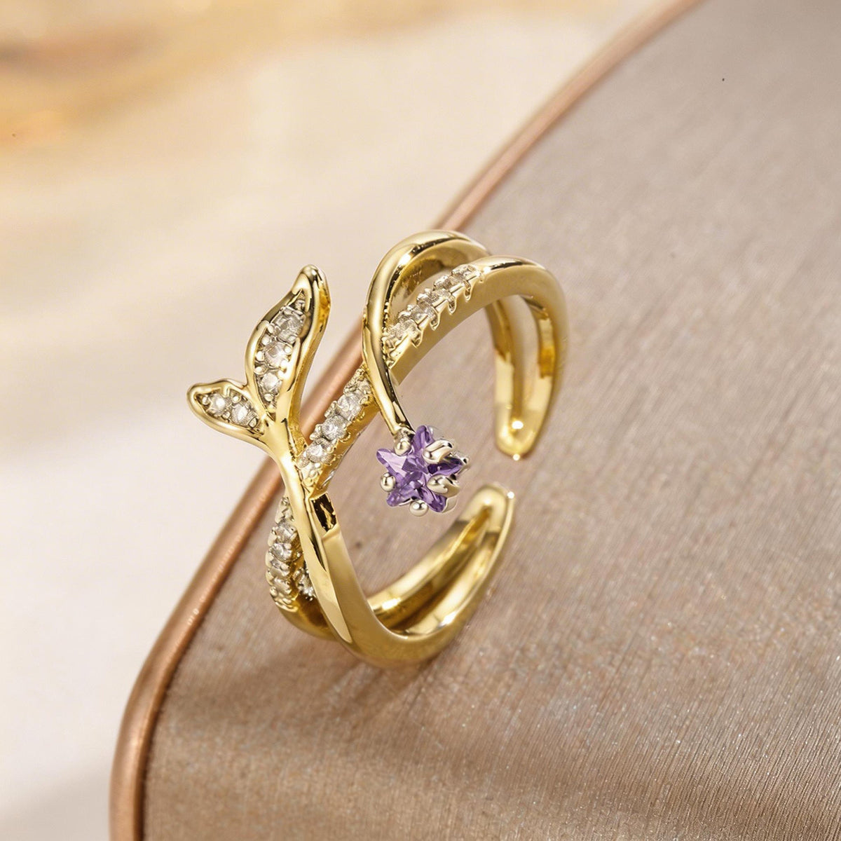 Diamond Cross Female Simple Fresh Fashion Rings